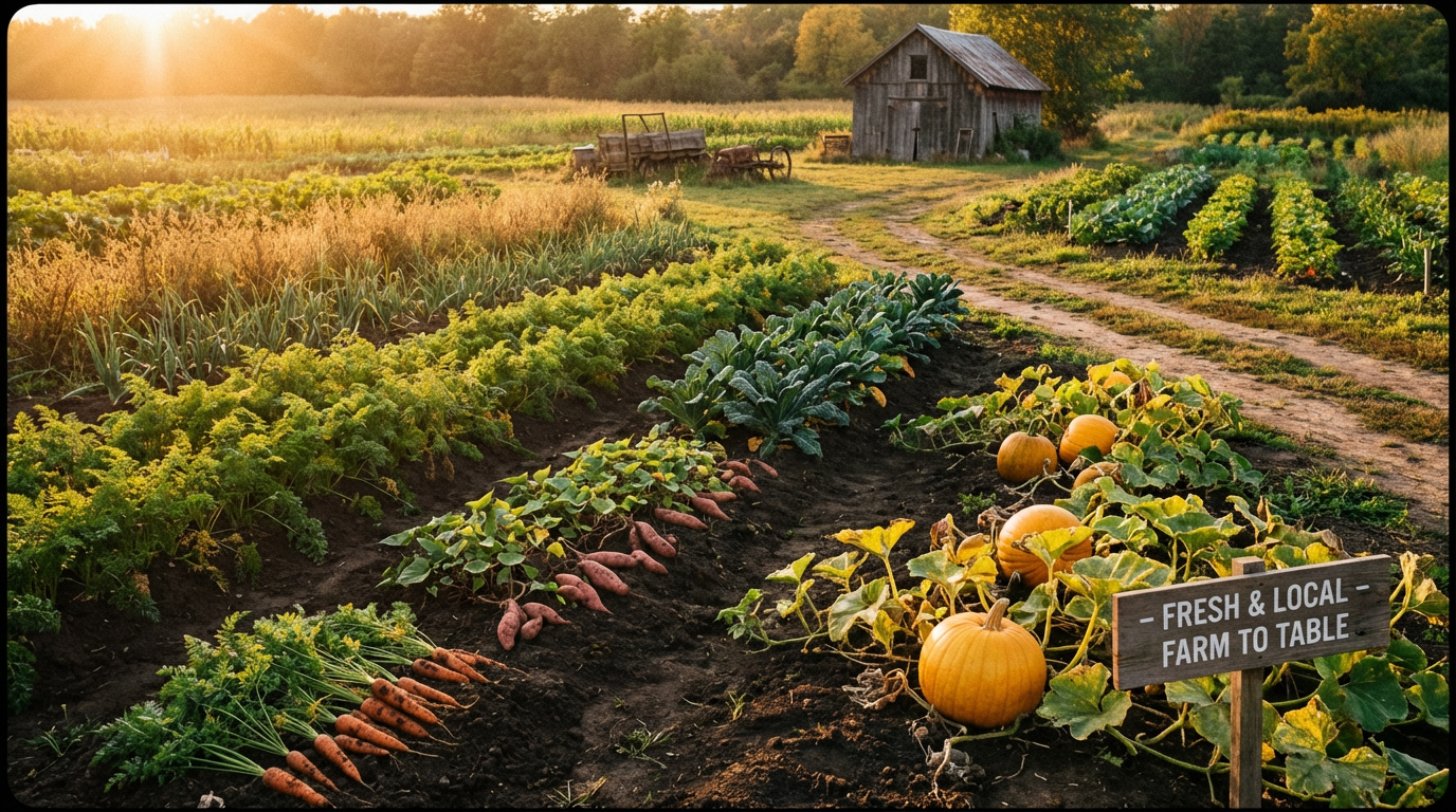 Organic farm landscape